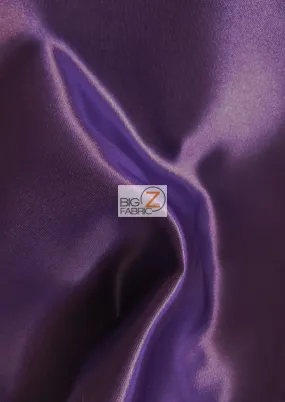 Solid Shiny Bridal Satin Fabric / Eggplant / Sold By The Yard