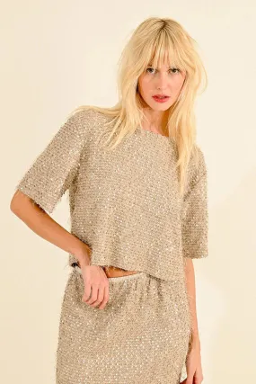 S/S Sequined Top