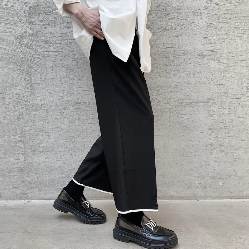 Straight-leg Loose Suit Pants