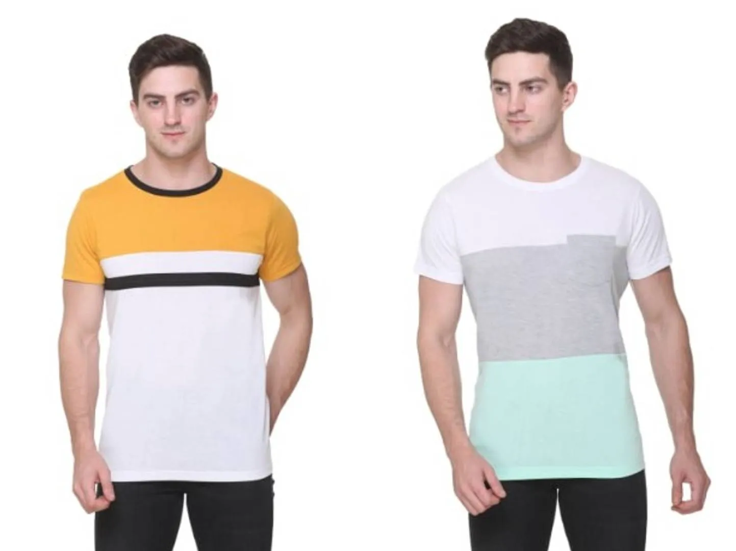 Stylish Cotton Blend Round Neck Tee for Men || Combo of 2 ||