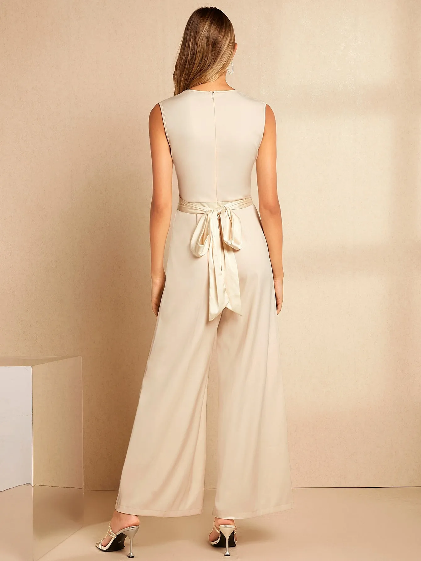 Tie Back Wide Leg Jumpsuit