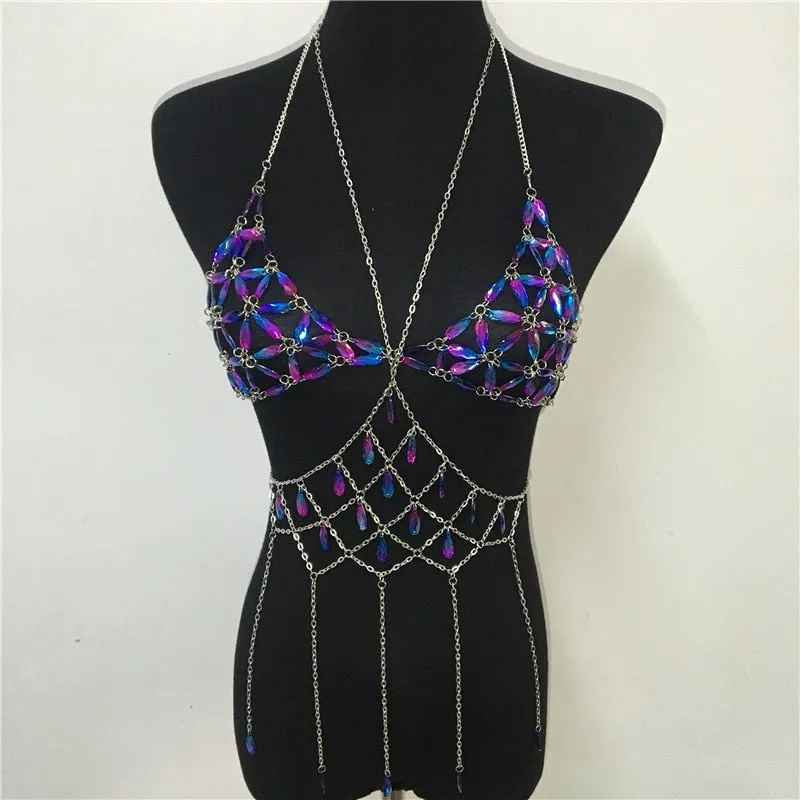 VenusFox FestivalQueen Rave Sexy Backless Tassel Tank Tops