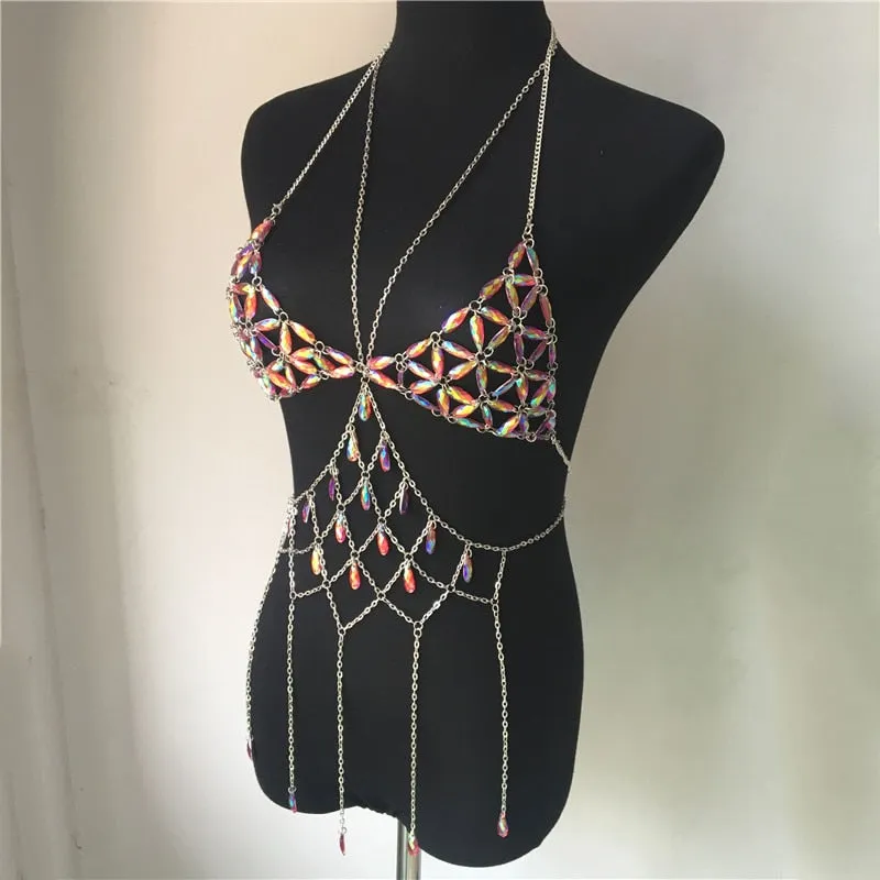 VenusFox FestivalQueen Rave Sexy Backless Tassel Tank Tops