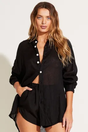 VITAMIN A Playa Oversized Linen Coverup Shirt - More Colors Available