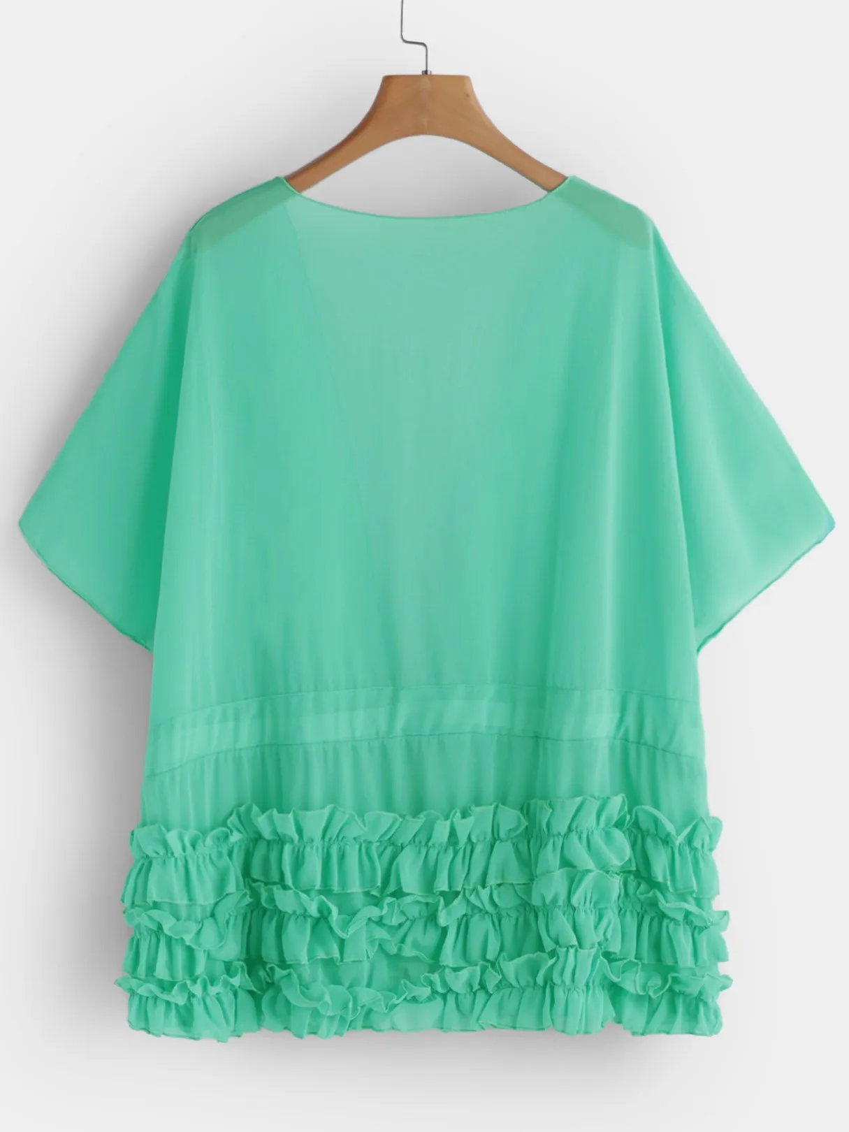 Wholesale Pleated See Through Self-Tie Beach Top