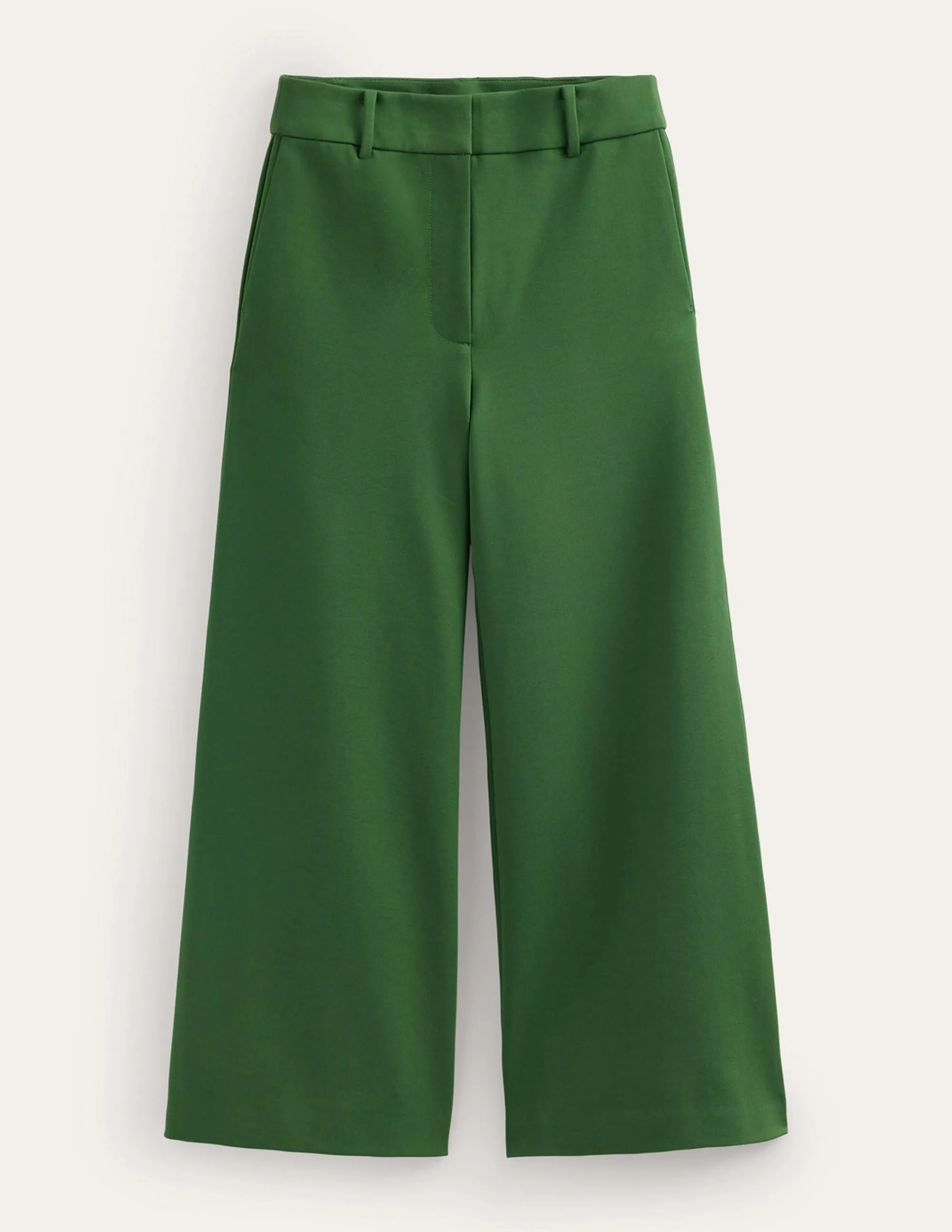 Wide-Leg Ponte Culottes-Winter Green