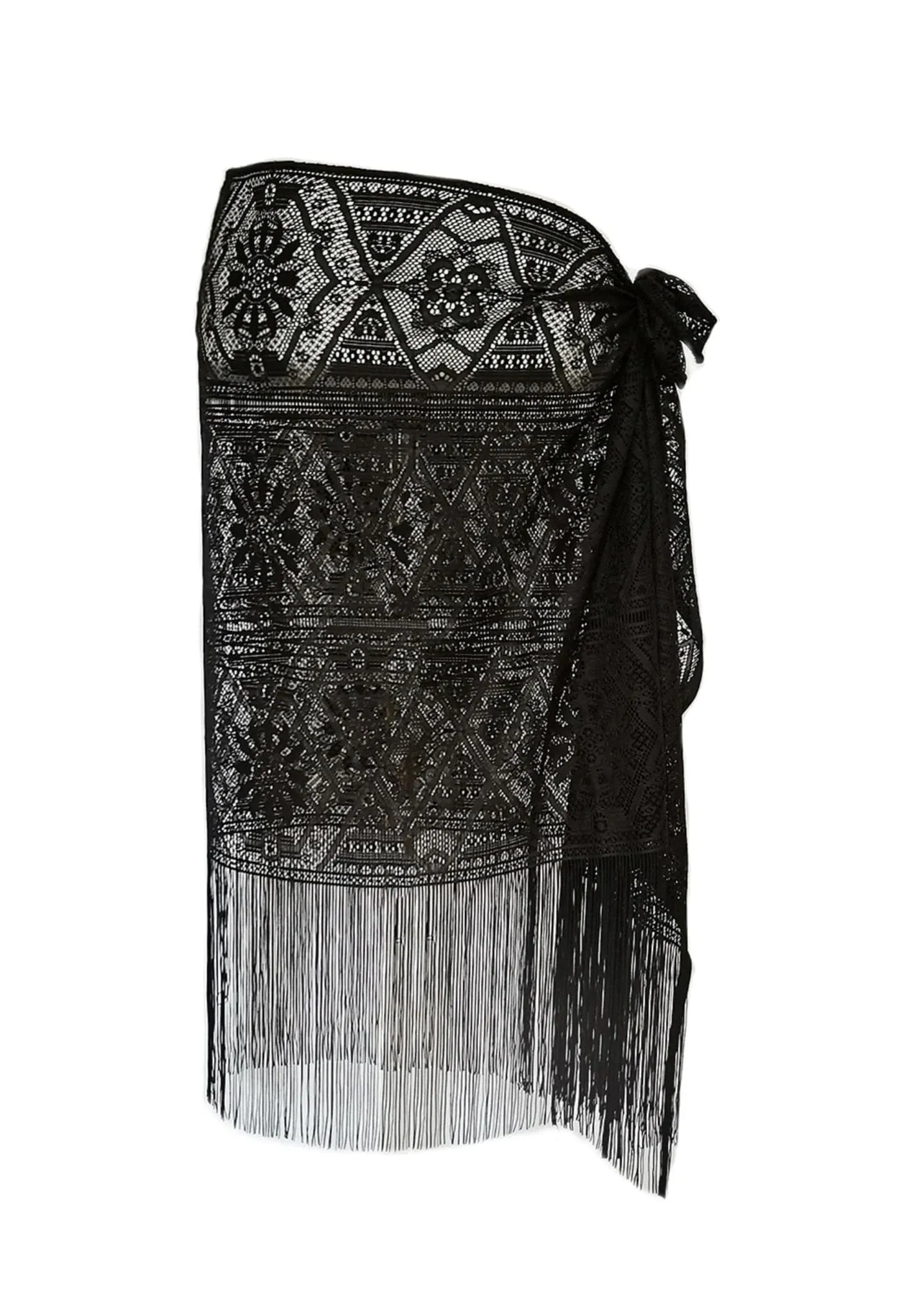 WLS210174 Stacy Mesh Fringe Sarong